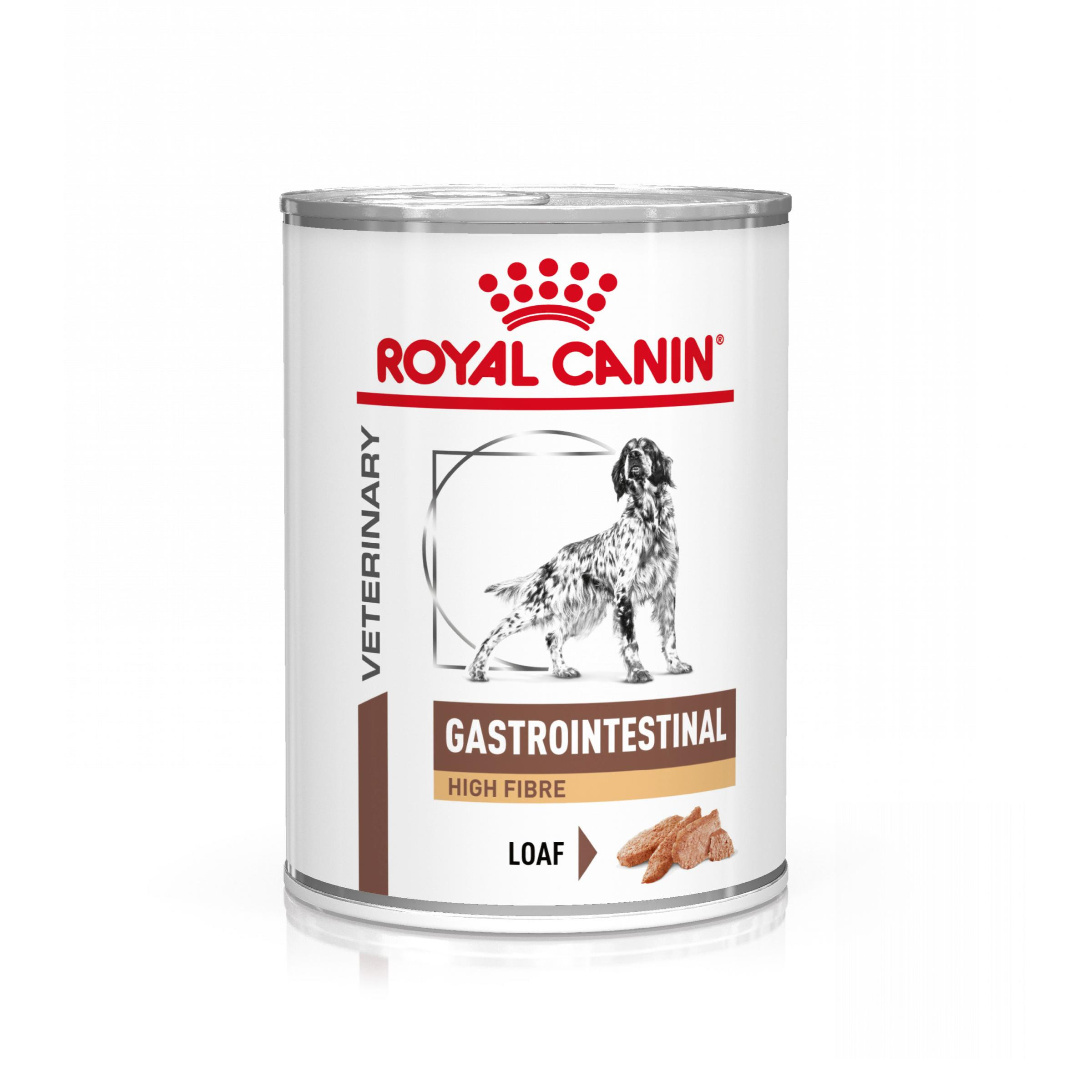 Immagine di 4 confezioni (48 x 410 g) Royal Canin Veterinary Gastrointestinal High Fibre cibo umido per cane