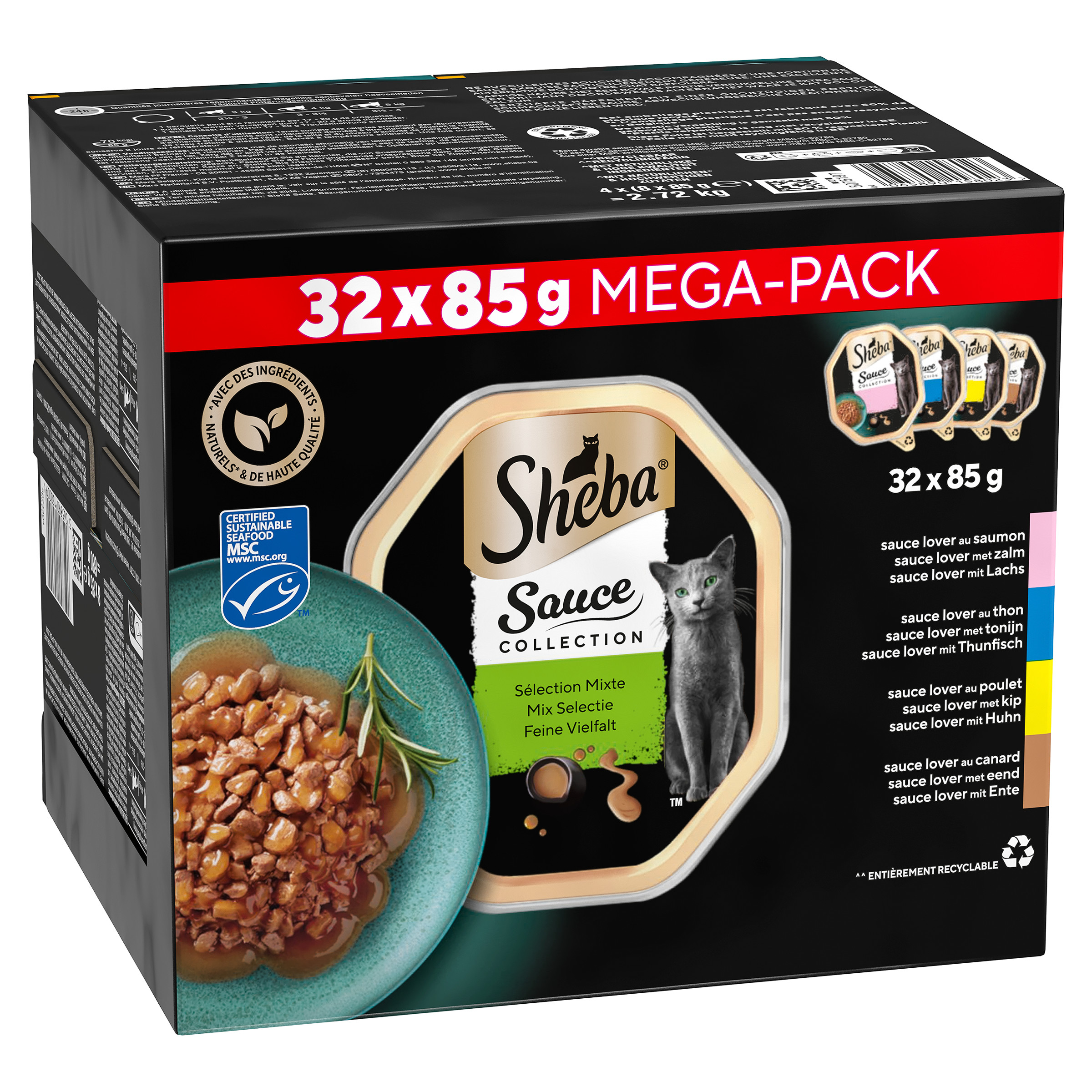 Sheba Sauce Collection Adult Mix Selectie natvoer kat (85g)