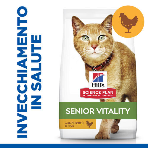 Hill's Mature Adult 7+ Senior Vitality con pollo e riso per gatto