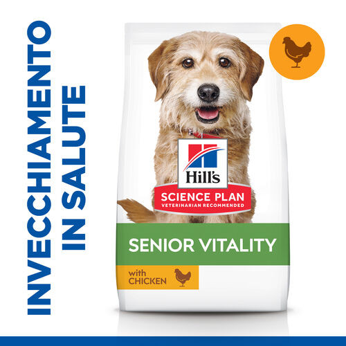 Hill's Senior Vitality Small-Mini con pollo per cane