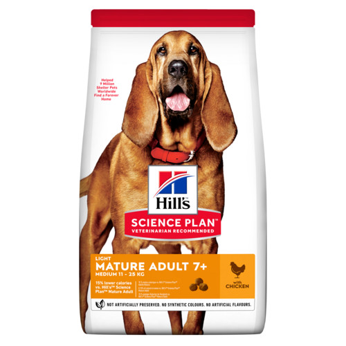 Hill's Mature Adult 7+ Light Medium con pollo per cane