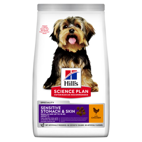 Hill´s Adult Sensitive Stomach & Skin Small & Mini Pollo per cane