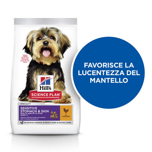 Hill´s Adult Sensitive Stomach & Skin Small & Mini Pollo per cane