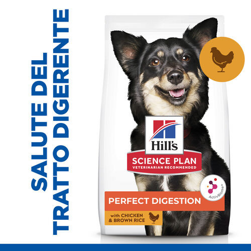 Hill's Adult Perfect Digestion Small&Mini met kip & bruine rijst hondenvoer