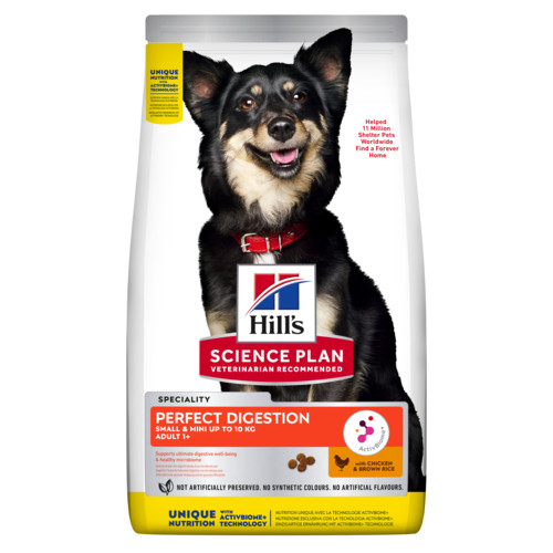 Hill's Adult Perfect Digestion Small&Mini met kip & bruine rijst hondenvoer