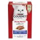 Gourmet Mon Petit Intense con tonno, salmone e trota cibo umido per gatti
