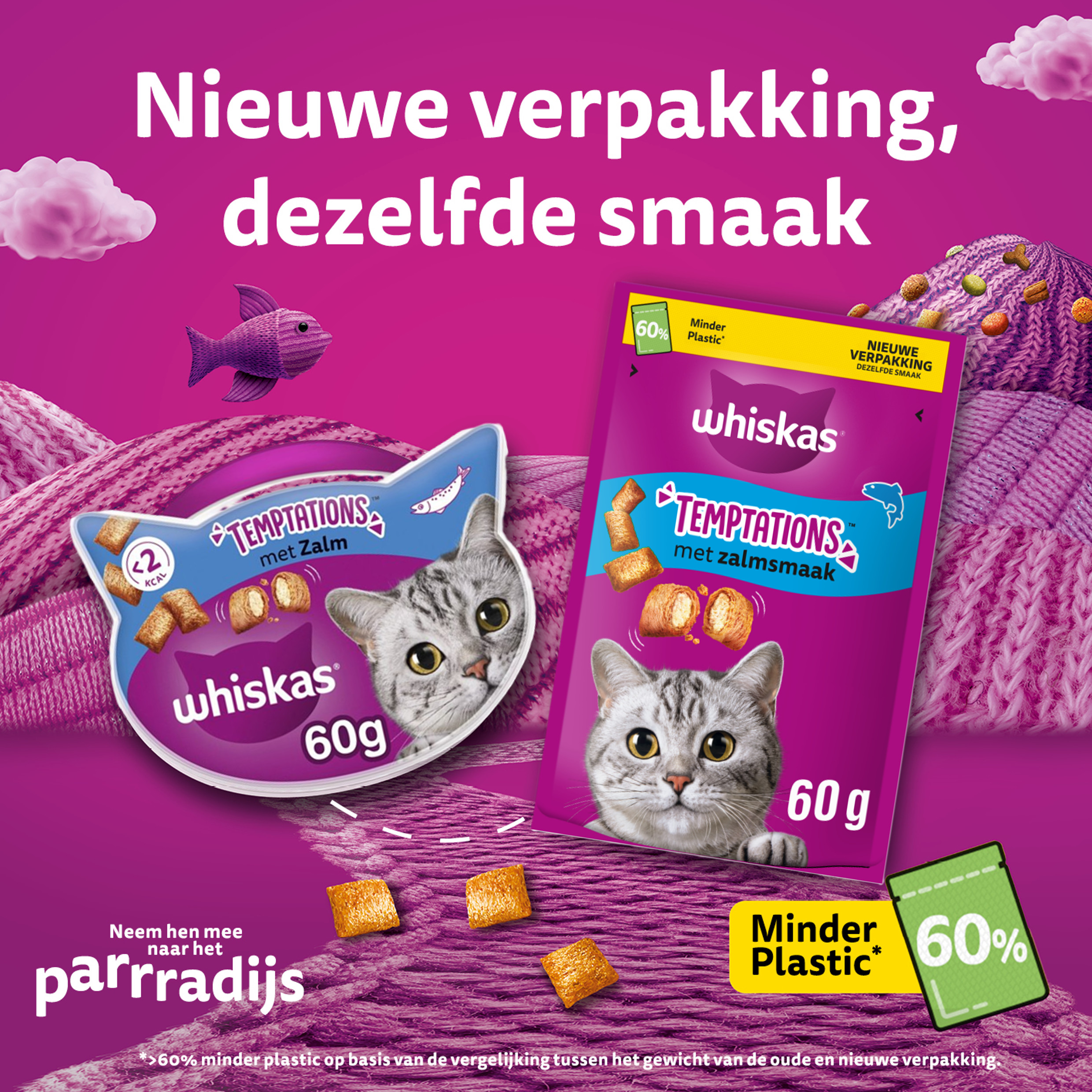 Whiskas Temptations Salmone snack per gatto