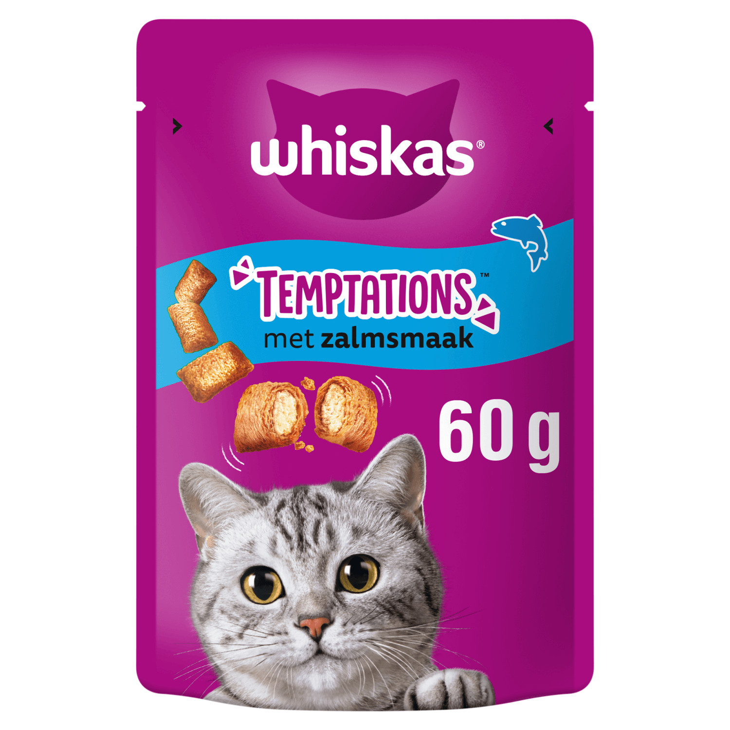 Whiskas Temptations Salmone snack per gatto
