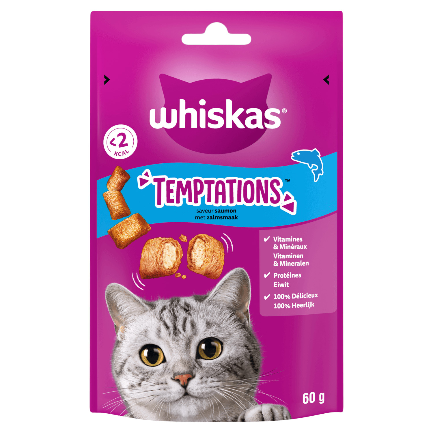 Whiskas Temptations Salmone snack per gatto