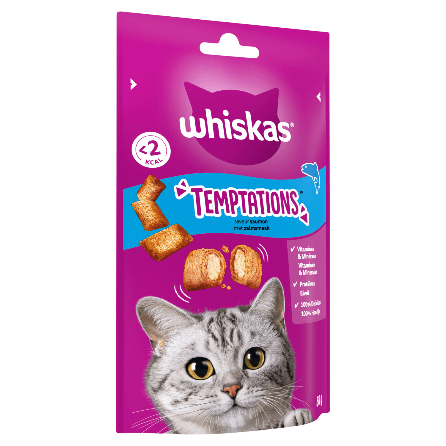Whiskas Temptations Salmone snack per gatto