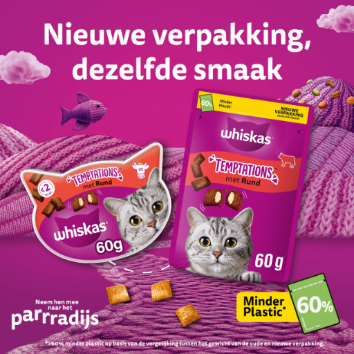 Whiskas Temptations Manzo per gatto