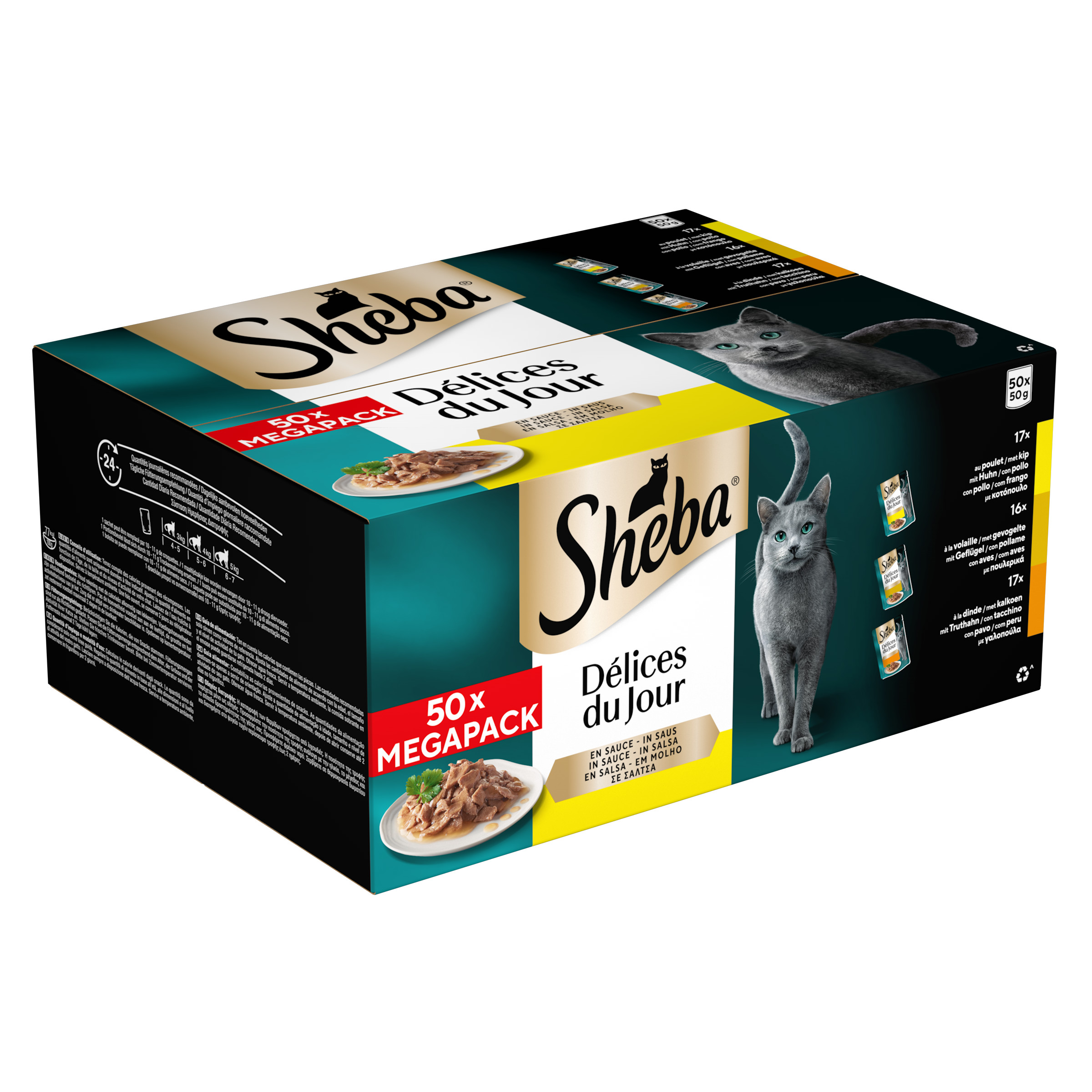 Sheba Delices du Jour con pollame in salsa per gatto multipack (50g)