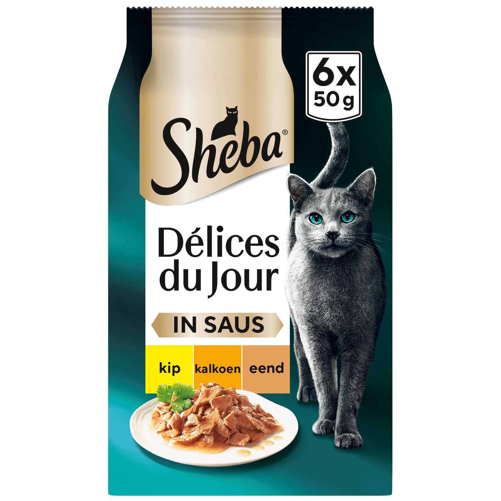 Sheba Delices du Jour con pollame in salsa per gatto multipack (50g)
