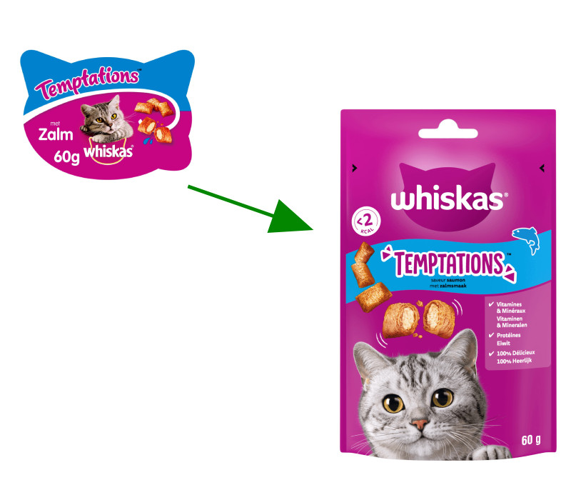 Whiskas Temptations Salmone snack per gatto