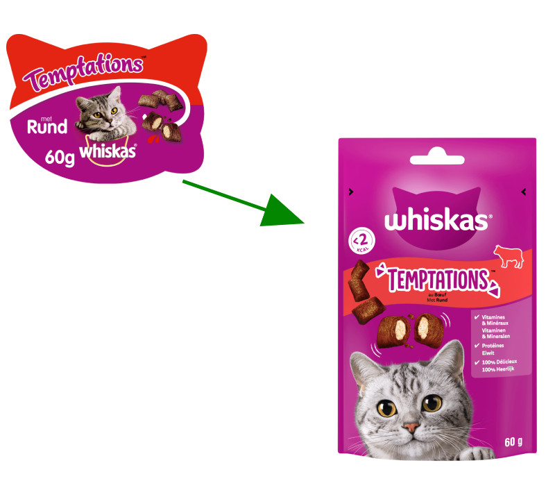 Whiskas Temptations Manzo per gatto