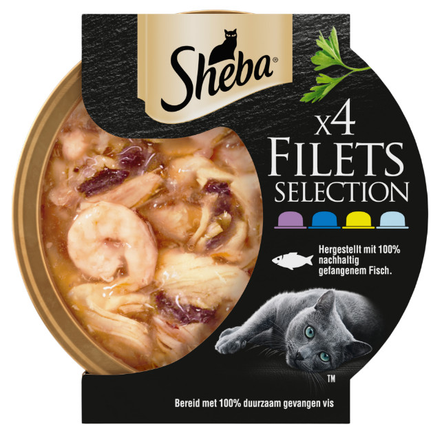 Sheba Filets Selectie in saus multipack natvoer kat kuipjes