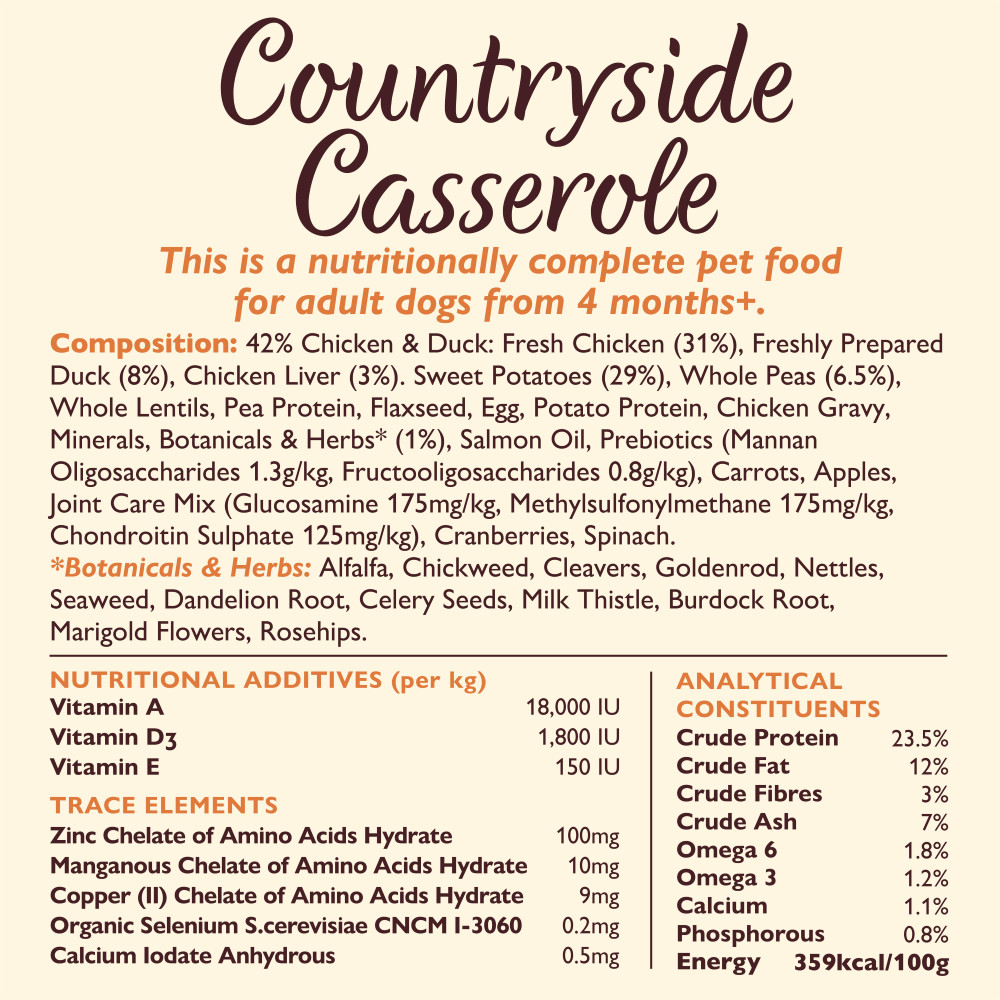 Lily's Kitchen Adult Countryside Casserole kip met eend hondenvoer