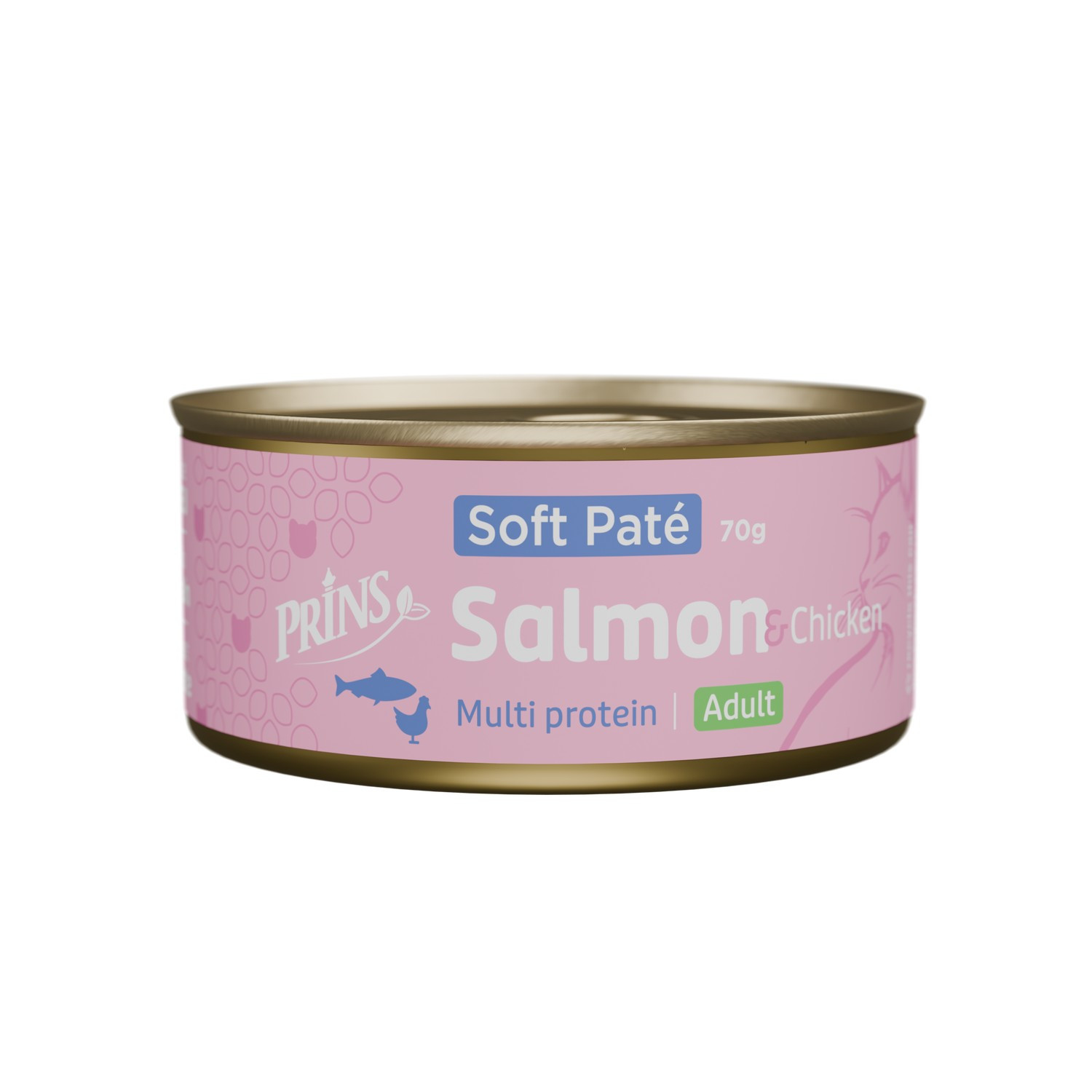 Prins Soft Paté Adult met zalm en kip natvoer kat