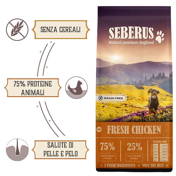 Seberus Fresh Chicken - natuurlijk graanvrij hondenvoer