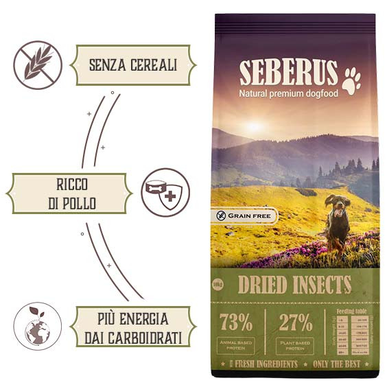 Seberus Dried Insects  –  natuurlijk graanvrij hondenvoer