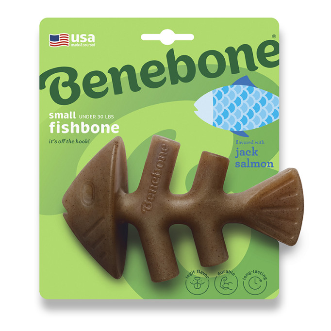 Benebone Fishbone nylon kauwspeelgoed hond (zalmsmaak)