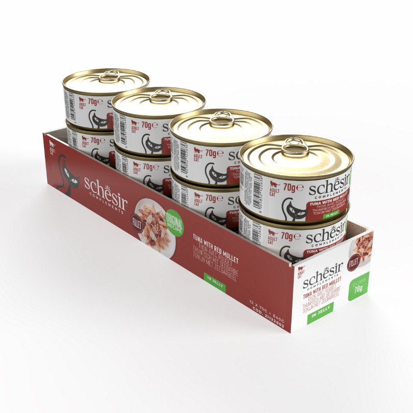 Schesir tonijn met zeebarbeel (jelly) natvoer kat (blikjes 85 g)