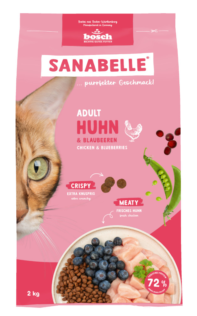 Sanabelle Adult met kip en bosbessen kattenvoer