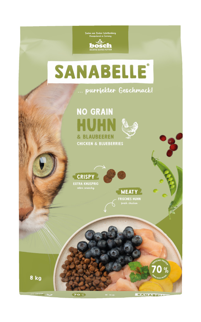 Sanabelle No Grain met kip en bosbessen graanvrij katttenvoer