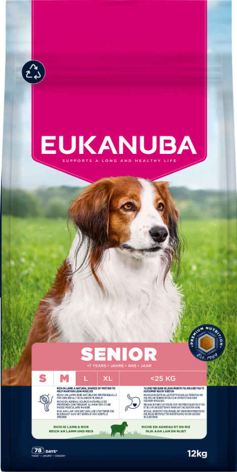 Eukanuba Senior Small Medium Lam & Rijst hondenvoer