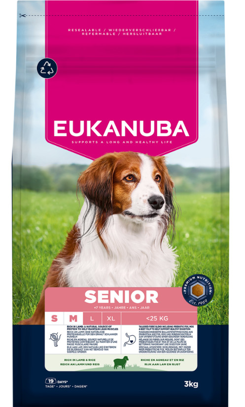 Eukanuba Senior Small Medium Lam & Rijst hondenvoer