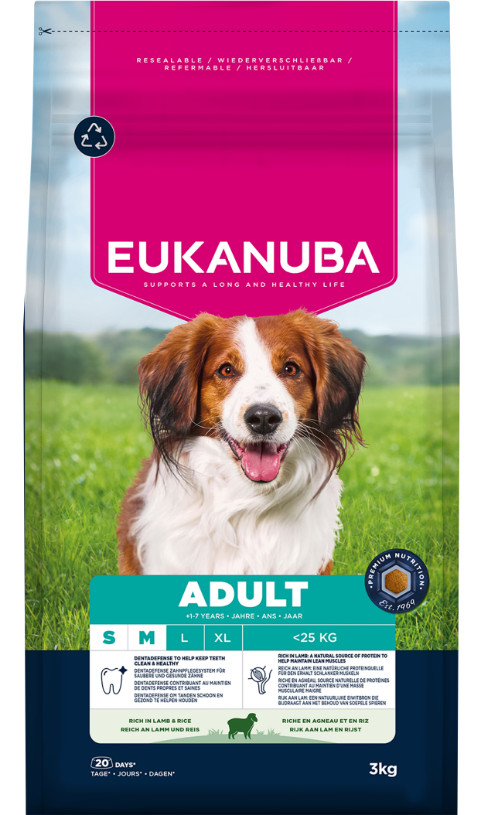 Eukanuba Adult Small Medium con agnello e riso per cane