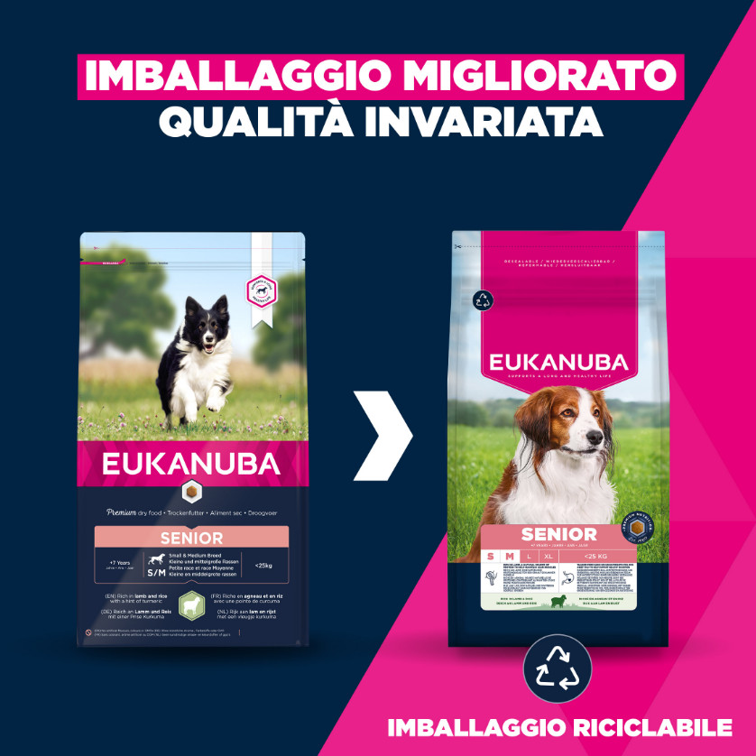 Eukanuba Senior Small Medium Lam & Rijst hondenvoer