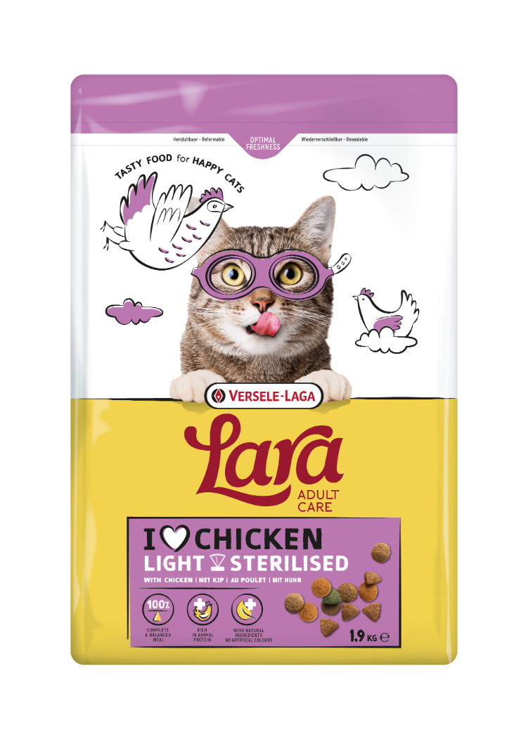 Versele-Laga Lara Adult Care Light/Sterilised pollo per gatti