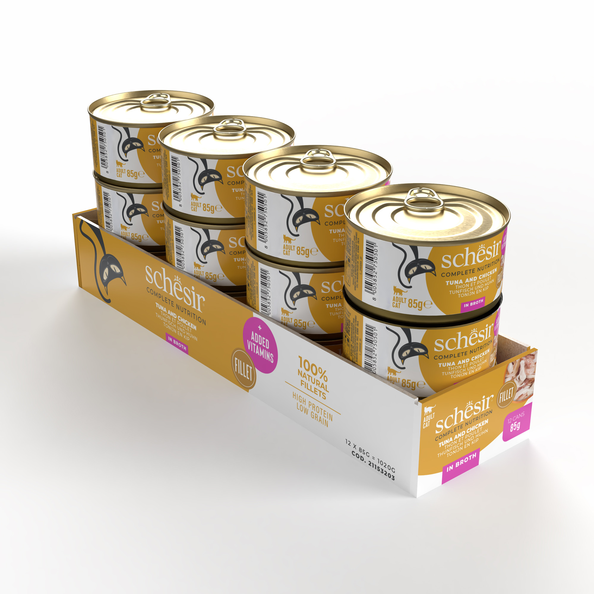 Schesir Zuivere tonijn en kip met rijst