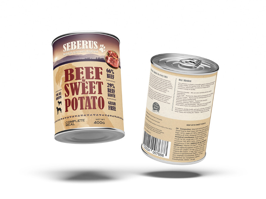 Seberus Beef w/Sweet Potato cibo umido senza cereali per cani