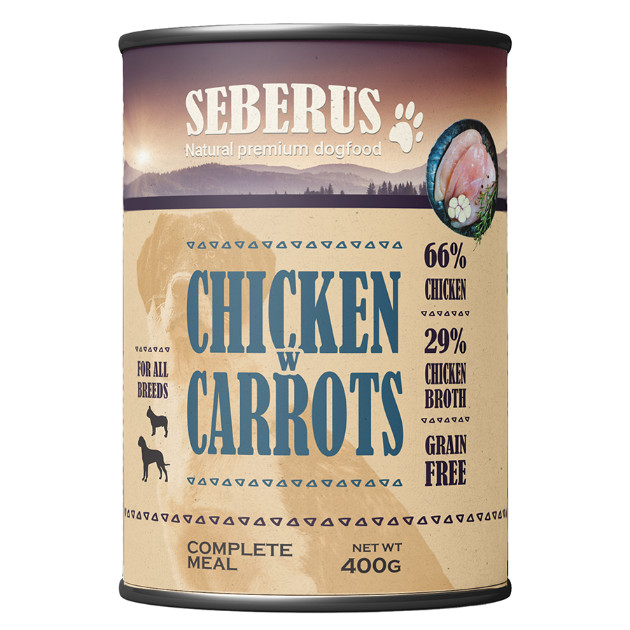 Seberus Chicken w/Carrots cibo umido senza cereali per cani