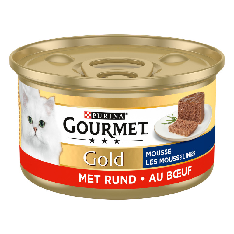 Gourmet Gold Mousse con manzo per gatto