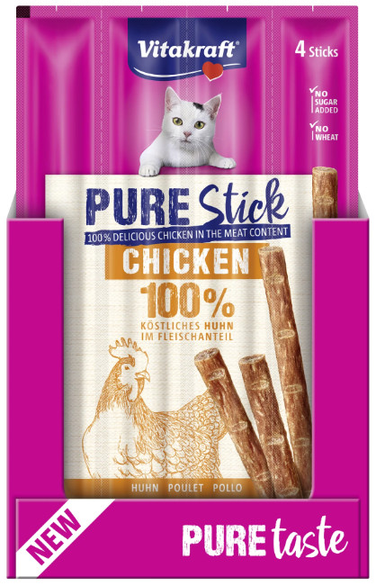Vitakraft Pure Stick kip kattensnack (4 x 5 g)