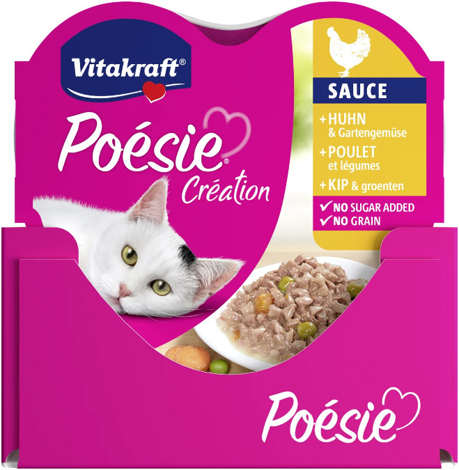Vitakraft Poésie Création met kip en groenten in saus natvoer kat (15 x 85 g)