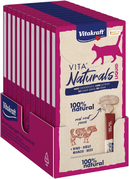 Vitakraft Vita Naturals Liquid kattensnack met rund (5 st.)