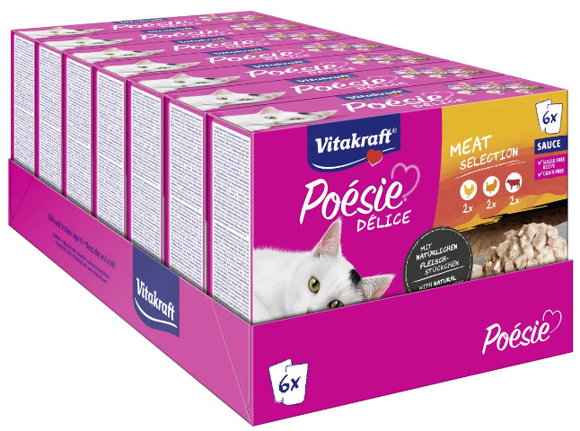 Vitakraft Poésie Délice met vlees natvoer kat multipack (6 x 85 g)