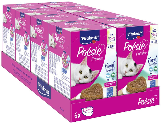 Vitakraft Poésie Création in gelei natvoer kat multipack (6 x 85 g)