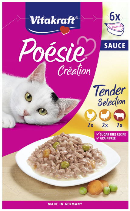 Vitakraft Poésie Création in saus natvoer kat multipack (6 x 85 g)