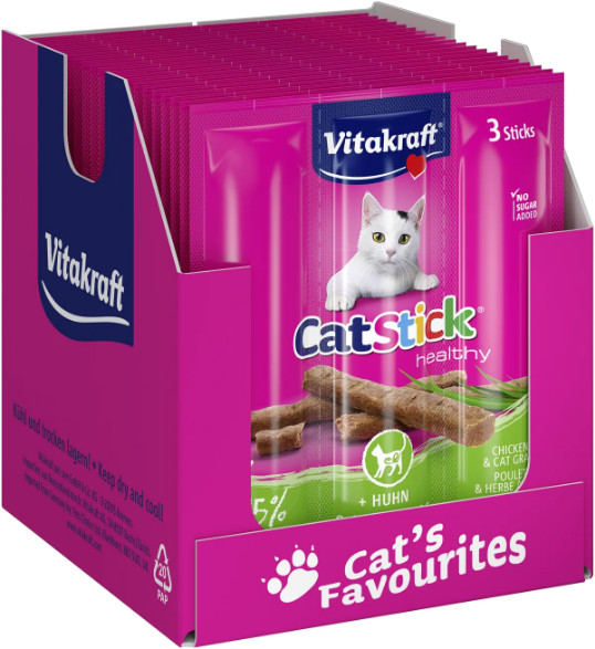 Vitakraft Catstick Healthy con pollo & erba di gatta snack per gatto