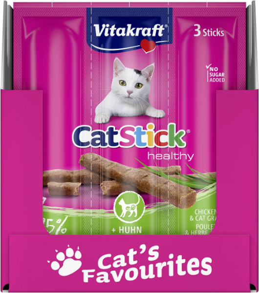 Vitakraft Catstick Healthy con pollo & erba di gatta snack per gatto