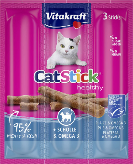 Vitakraft Catstick Healthy platessa & omega-3 snack per gatto