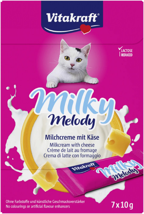 Vitakraft Milky Melody melkcrème met kaas kattensnack (7 x 10 g)