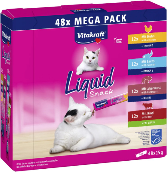 Vitakraft Liquid Snack Mega Pack kattensnack (48 st.)
