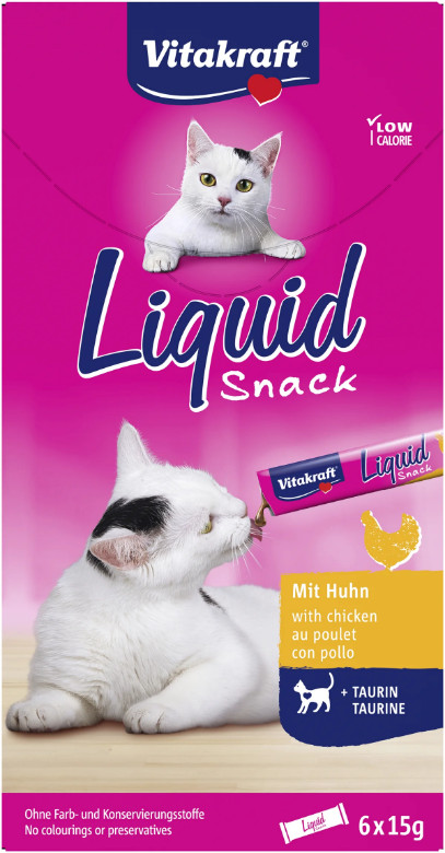 Vitakraft Liquid Snacks met kip kattensnack (6 x 15g)