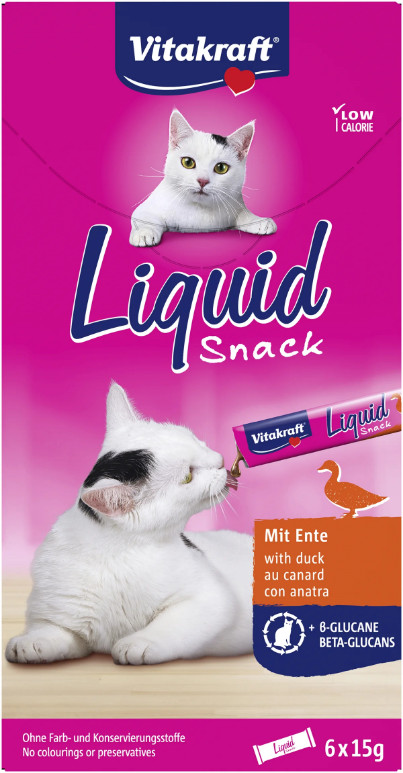Vitakraft Liquid Snacks con anatra per gatto (6 x 15g)